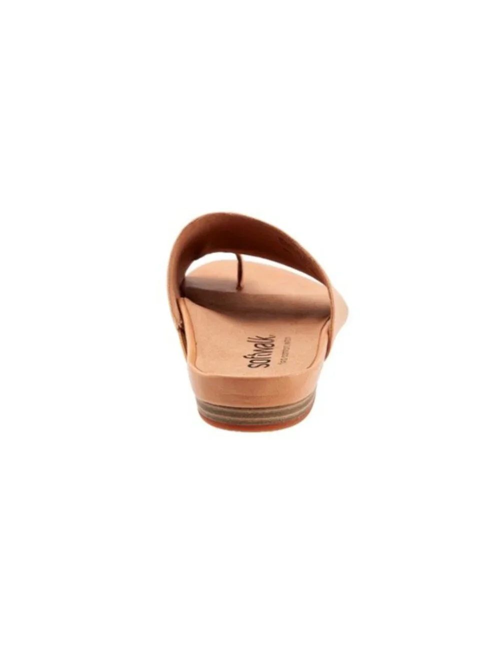 SoftWalk Corsica Women's Ruched Leather Toe-Loop Slide Sandal - Beige